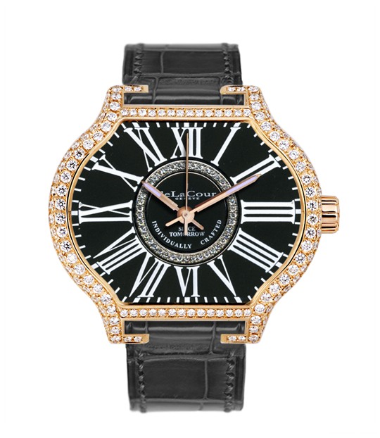 Replica DeLaCour City Attitiude Classic Rose Gold Black Full Diamond WAPG0350-1256BLACK Replica Watch Replica DeLaCour City Attitiude Classic Rose Gold Black Full Diamond WAPG0350-1256BLACK Replica Watch